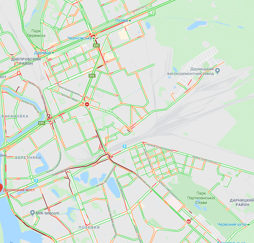 У Києві утворилися численні затори